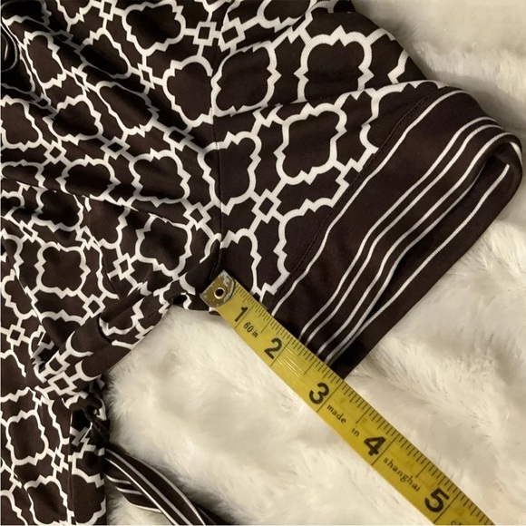 Etcetera Women’s  Retro Style Geometric Brown & White Print Dress Size 2 - Picture 10 of 12